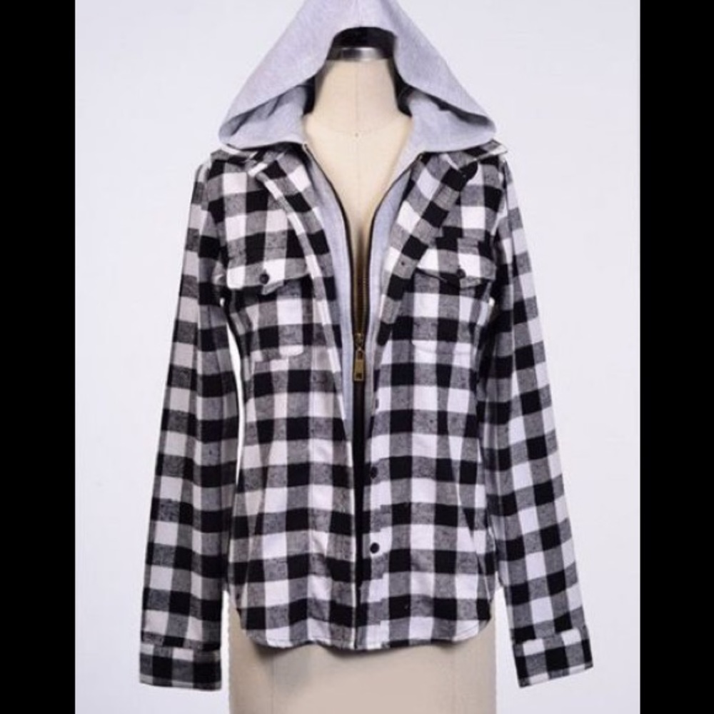 Plaid zip up